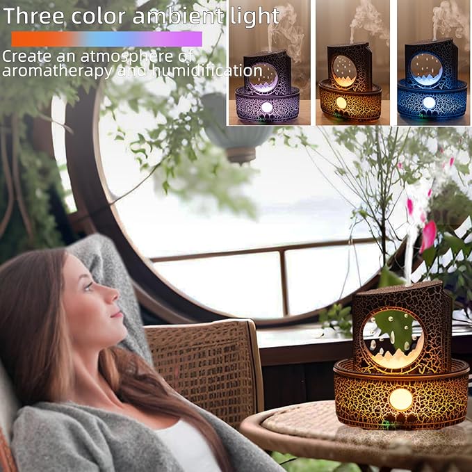 Aromatherapy Humidifier for Sleep Relaxation, Raindrop Humidifiers,Aromatherapy Diffuser with 3 LED Color Changing Lights and Auto-Off, Air humidifier Suitable for Home, Office-CubbioJoy