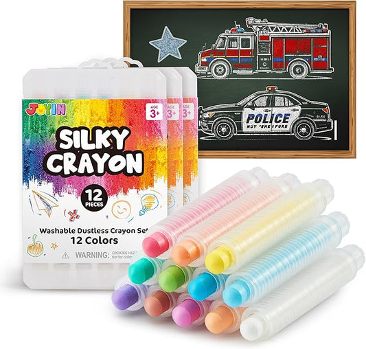 JOYIN 36 PCS Silky Crayon for Kids, Toddler Twistable Crayon, 12 Colors, Art Supplies, School Supplies, Kids Indoor Activities-CubbioJoy