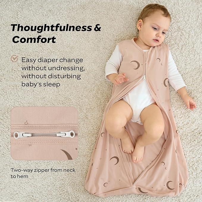 JELLYMONI Baby Sleep Sack 6-12 Months, 100% Cotton 3 Pack 0.5 TOG Baby Wearable Blanket Infant Sleep Sack with 2-Way Zipper Newborn Sleep Sacks-CubbioJoy