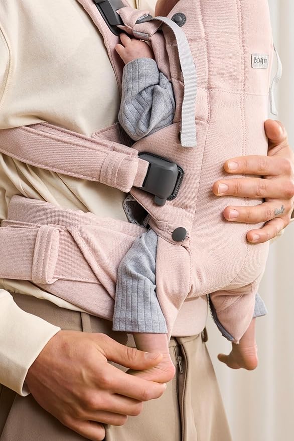 BabyBjörn Baby Carrier Harmony, Light Pink, Woven Mélange | 3-in-1 Ergonomic Baby Carrier; Newborn, Facing-in, Outward-Facing, and Back Carrying Positions Supported (7-40 lbs), Newborn to Toddler-CubbioJoy