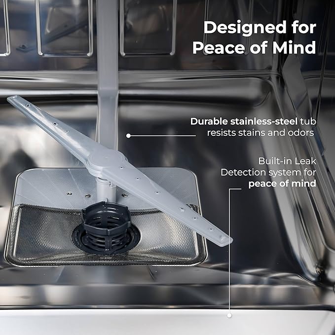 Kenmore 24" Built-in Stainless Steel Tub Dishwasher SmartWash, Smart Dry, and MoreSpace Adjustable Rack, Energy Star Certified, Fingerprint Resistant-CubbioJoy