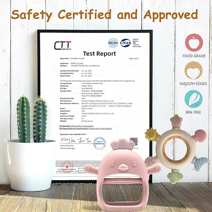 2 Pack Baby Teething Toys for 0-6 & 6-12 Months, Food Grade Silicone Teething Mitten No Drop Teether and Ring Teether, BPA Free, One-Piece, CPC Certified Baby Chew Toys for Sucking Needs-CubbioJoy