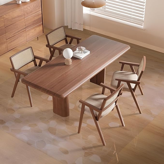 Clear Area Mat for Hard Floors, 4'×6' No Slip Vinyl Floor Mats for Under Dining Table, Pebble Patterned Waterproof Rug Protector for High Traffic Areas, Pet, Splat Mat-CubbioJoy