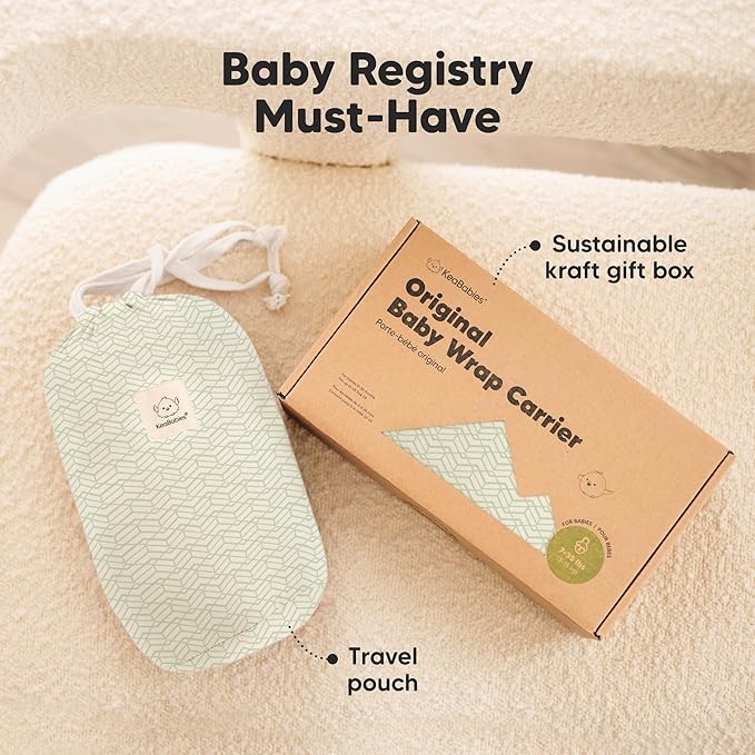 KeaBabies Baby Wrap Carrier - All in 1 Original Baby Carrier Newborn to Toddler Sling, Easy to Wear, Hands Free Bonding, Lightweight, Breathable Infant Wraps (Chevron Maze)-CubbioJoy