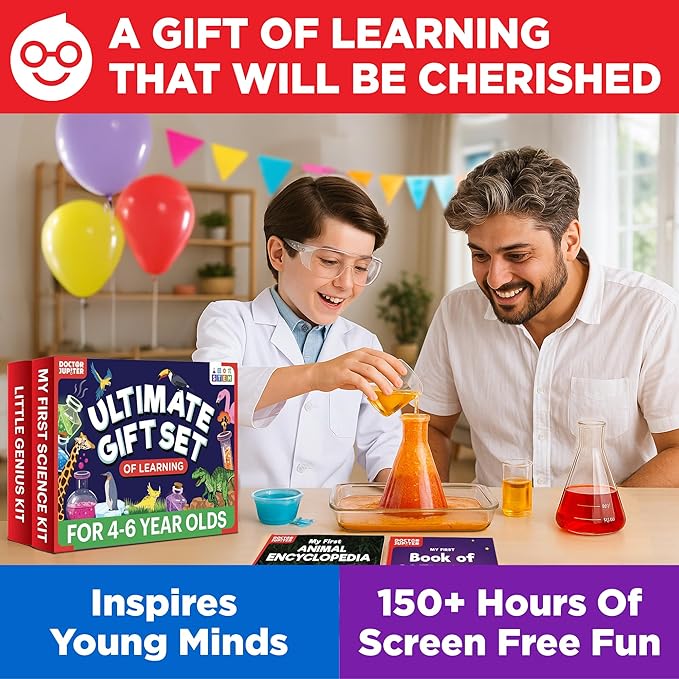 Doctor Jupiter Ultimate Gift Set of Learning| Set of ‘My First Science Kit’, ‘Little Genius Kit’ for Kids Ages 4-6|Birthday Gift for Boys, Girls| STEM Learning & Education Toys for 4,5,6 Year Old-CubbioJoy