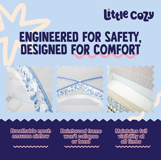 Crib Tent to Keep Baby from Climbing Out – Pop Up Crib Net Canopy with Strong Breathable Mesh, Double Auto-Lock Zippers & Durable Frame – Easy Install Baby Safety Cover for Standard Cribs-CubbioJoy