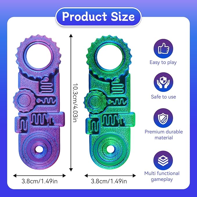 2025 New 3D Printed Fidget Ring Toys, 5-in-1 3D Printed Gear Ball Stress Sensory Toy, Mindful Meditation Gear Toys for Stress and Anxiety Relief, Back to School Supplies Fidget Toy for Kids Adults-CubbioJoy