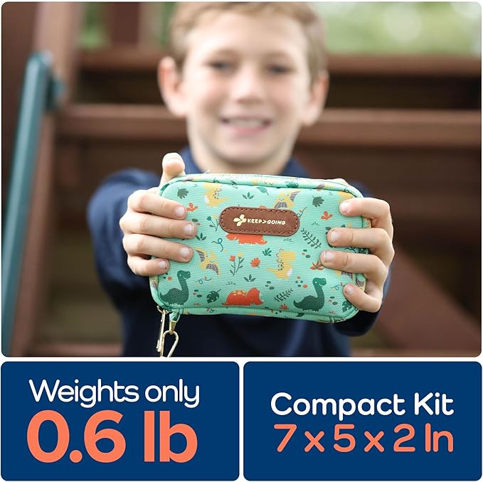 KeepGoing Travel First Aid Kit for Kids – 130 Pc. for Car, Home, Purse, Diaper Bag & Backpack with Latex-Free Bandages - Mini First Aid Kit Travel Size TSA-Approved-CubbioJoy