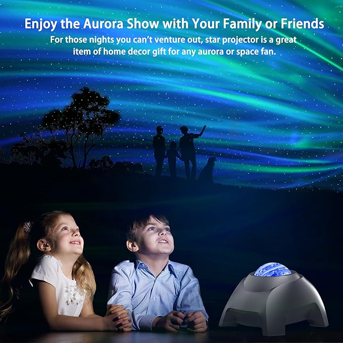 Aurora Projector - AIRIVO Star Projector for Kids Adults, Night Light Projector Bluetooth Speaker White Noise, Galaxy Projector Northern Lights for Bedroom Decor, Party, Ceiling-CubbioJoy