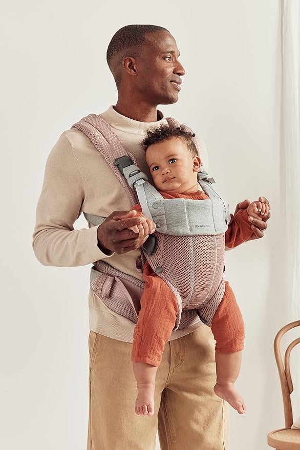 BabyBjörn Baby Carrier Harmony, Dusty Pink, 3D Mesh | 3-in-1 Ergonomic Baby Carrier; Newborn, Facing-in, Outward-Facing, and Back Carrying Positions Supported (7-40 lbs), Newborn to Toddler-CubbioJoy