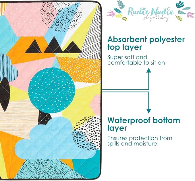 Jumbo Picnic Rug, Large Picnic Mat, 6'7" x 6'7", Outdoor Waterproof Picnic Blanket Beach Mat, Foldable & Waterproof, Picnic Blankets Ideal for Beach & Park, Outdoor Blanket, Happy Now-CubbioJoy