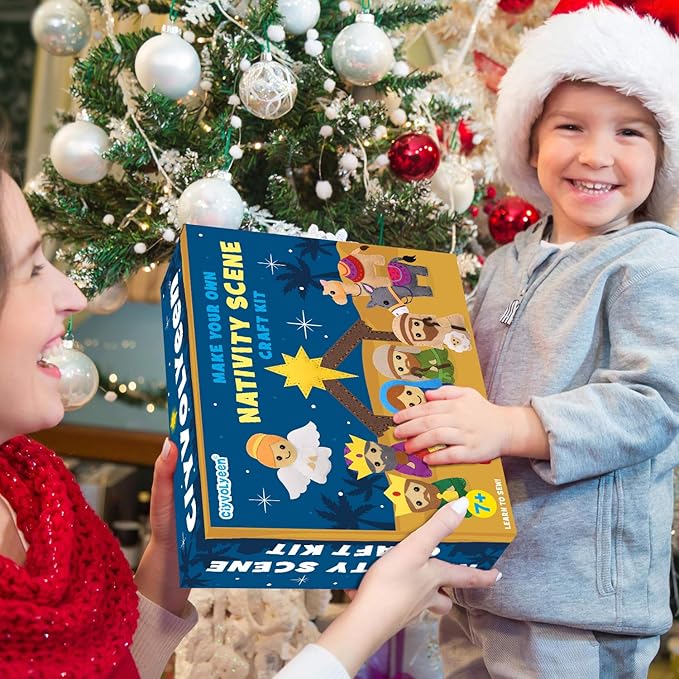 CiyvoLyeen Nativity Scene Craft Kit Christmas Ornaments DIY Kids Craft and Sew Kits for Girls and Boys Educational Beginners Sewing Set-CubbioJoy