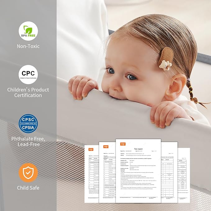 Baby Playpen,Large Play Pen for Babies and Toddlers with Door 79x71 Inch, Adjustable Playpen Non-Slip Suction Cups Base Safe and Sturdy, Indoor Outdoor Playard,Black-CubbioJoy