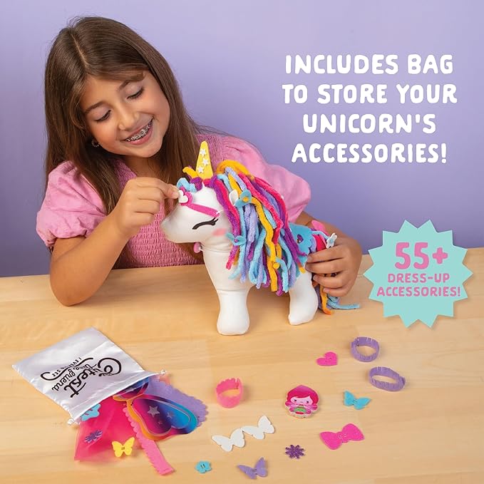 Craft-tastic - Make a Friend Unicorn - Mini Sewing Kit, Arts and Crafts, Kids Crafts, Craft Kit Makes 1 Easy-to-Sew Stuffie with Accessories, Bonus Travel Tote Included Ages 6+-CubbioJoy