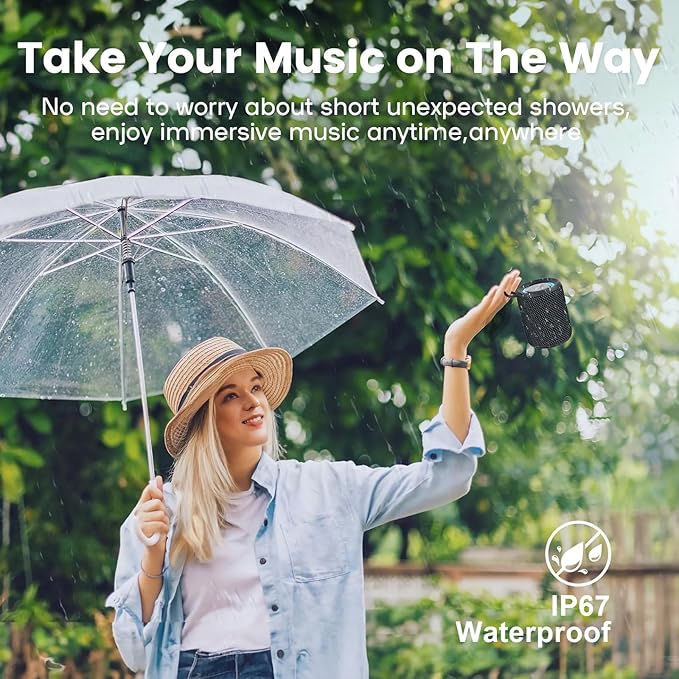 Bluetooth Speaker Wireless,IP67 Waterproof & Dustproof Portable Speaker with Lights,15W Loud Stereo Sound, 2500mAh Battery All Day Playtime, TWS Pairing, BT5.3, Home/Party/Outdoor/Beach (Blue Black)-CubbioJoy