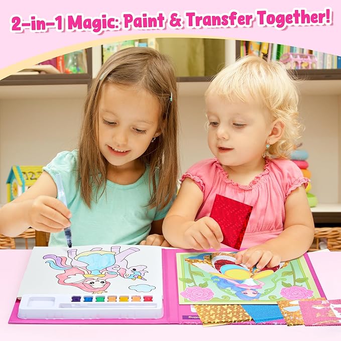 JoyCat Paint with Water Coloring Books, Art & Craft Activity, Princess No Mess Art for Kids Ages 4-8, Craft Kits & Supplies, DIY Creative Activity, Presents for Girls & Boys-CubbioJoy
