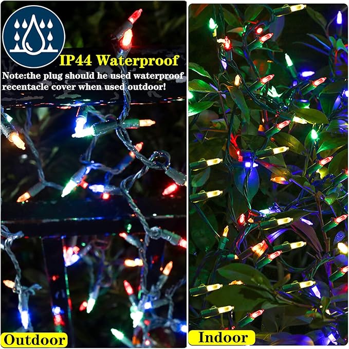 60 LED Multicolor Twinkling Christmas String Lights Plug in, 17 of 60 Lights Twinkle,Connect up to 45 Sets,UL Certified 22 Ft Mini Twinkle Christmas Tree Lights,Indoor Outdoor Use-CubbioJoy