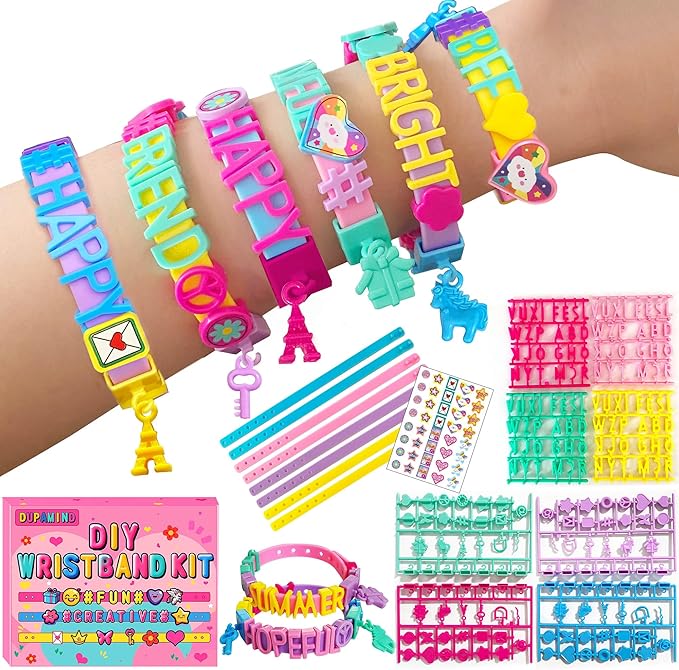 Art & Craft Kits for Kids, DIY Friendship Bracelet Making Kit for Girls, Jewelry Making with Charm & Stickers, Birthday Gifts for Ages 5-12, Toys for Ages 5, 6, 7, 8, 9, 10, 11, 12 Years Old-CubbioJoy