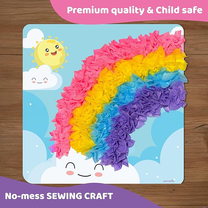 jackinthebox Poke Poke Art – Magical Theme, Mess-Free Fabric Art and Craft, Flower Pressing Kits, Gift for Kids, Girl Gifts, DIY Activity Boy Gift, Toys for Girls and Boys Ages 4 5 6 7 8-CubbioJoy