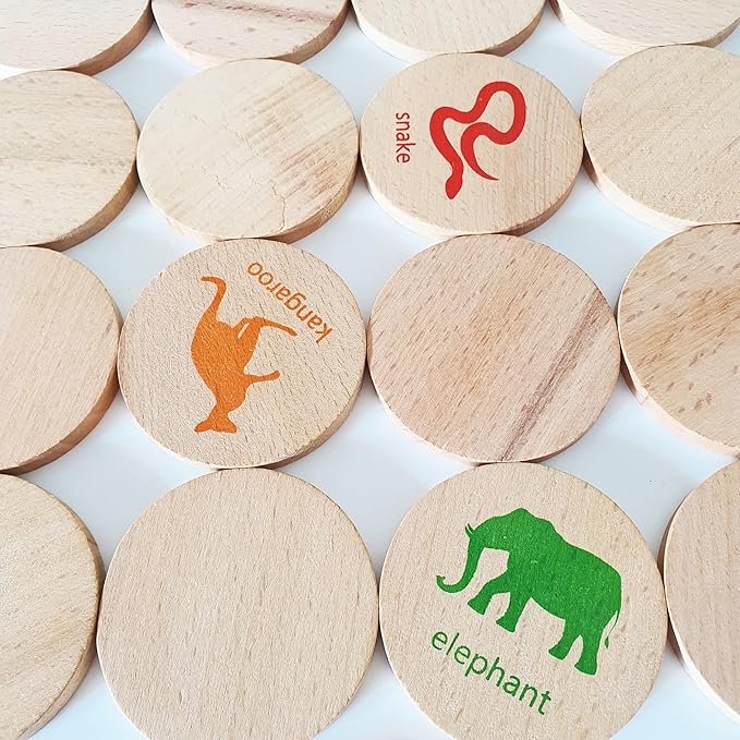 bee smart Wooden Memory Game - Matching Memory Game for Kids 3 and Up, 16Pcs | Educational Toy for Preschool Toddlers Board Games (Animals)-CubbioJoy