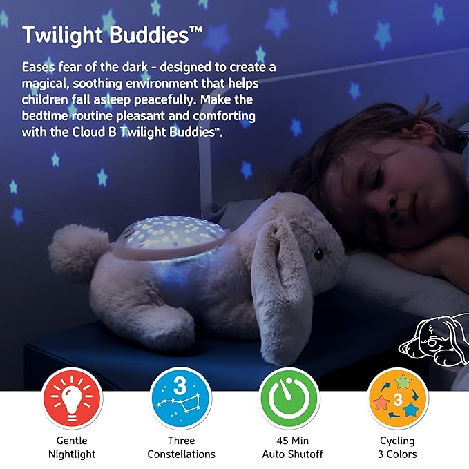 Cloud b Calming Nightlight Star Projector | Gentle Brightness | 3 Colors | 3 Constellations | Auto-Shutoff | Bunny-CubbioJoy