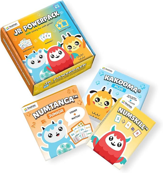 Kakooma JR PowerPack Math Games (Grades K-2) – Set of 3 Fun & Educational Card Games – Perfect for Home Learning, Fact Fluency & Enrichment-CubbioJoy