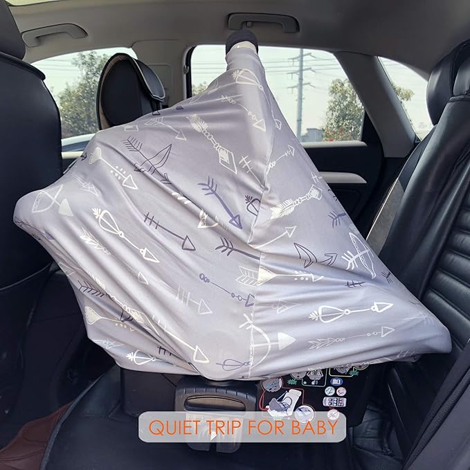 Breastfeeding Cover Carseat Canopy - Multi Use Car Seat Covers for Babies, Infant Stroller Cover, Baby Shower Gifts for Boys and Girls-CubbioJoy