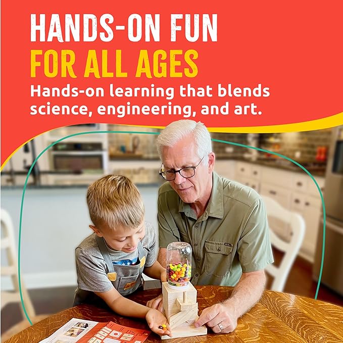 DIY Wood Building Kits, STEM Woodworking Kit for Kids, Creative Fun Craft Projects, Great Gift for Boys & Girls (Candy Dispenser, 1-Pack)-CubbioJoy