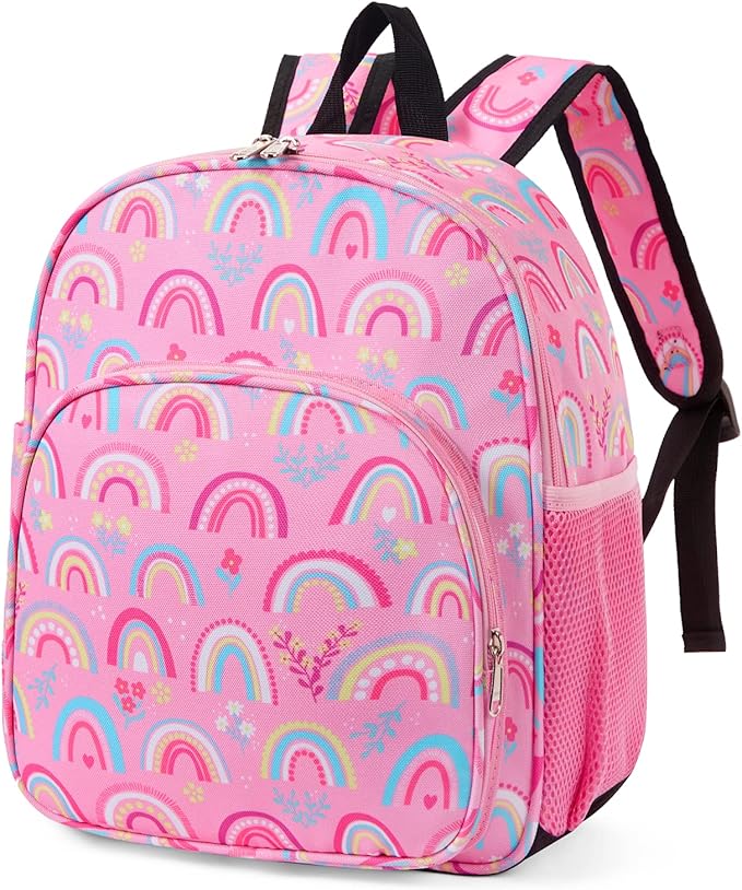 CLUCI Kids Backpack for Girls Toddler Backpack for Preschool Kindergarten Child Cute Daycare School Bookbag Travel Pink Rainbow-CubbioJoy