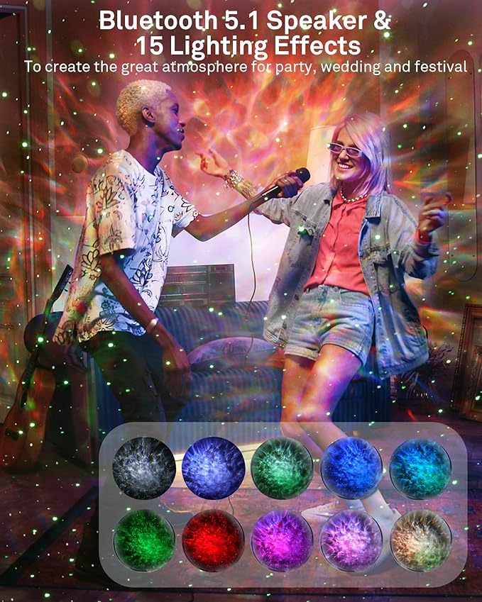 Astronaut Galaxy Projector, AIRIVO Star Projector for Bedroom, Robot Galaxy Projector Night Light for Kids, Bluetooth Speaker Ceiling Projector, Room Decor Gifts for Adults, Teens, Christmas-CubbioJoy