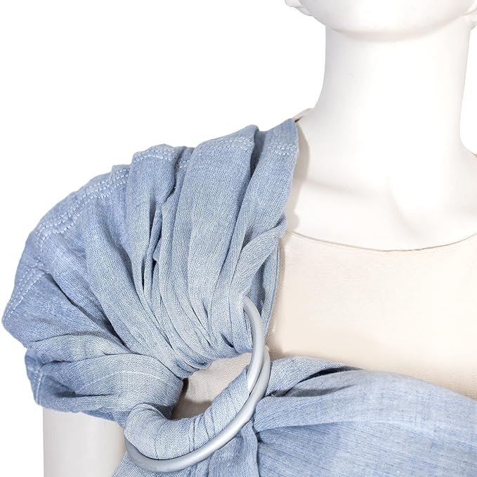 Baby Ring Sling Lightweight 100% Cotton Wrap Newborn, Toddler, Infant, Holder, Adjustable, Breathable, Travel Baby Carrier Sling Dark Blue-CubbioJoy