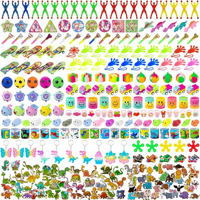 300-Piece Kids Party Favors Toys Kit for Birthdays, Classroom Prizes, Easter Egg Hunts, Carnivals & More-CubbioJoy