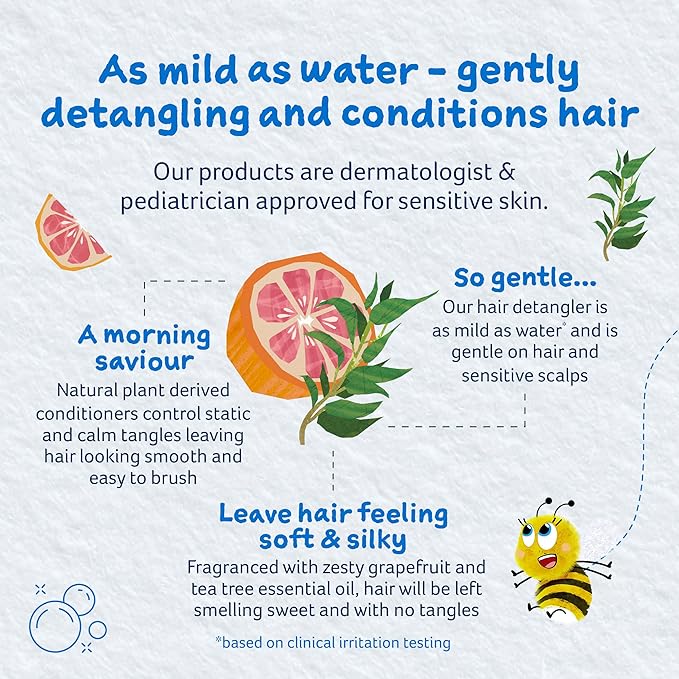 Childs Farm, Kids Hair Detangler, Grapefruit & Organic Tea Tree, Suitable for Dry, Sensitive & Eczema-prone Skin, 4.2 Fl Oz-CubbioJoy
