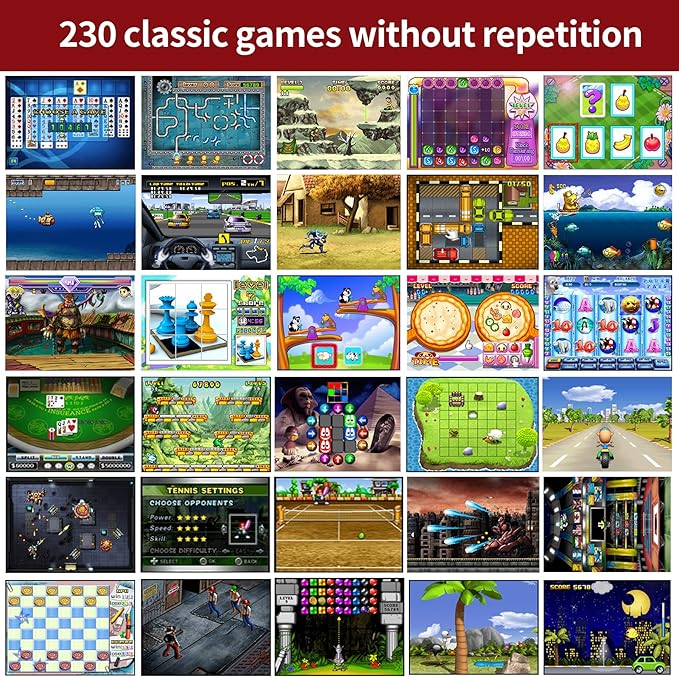 16 Bit Handheld Game for Kids Built-in 230 HD Classic Retro Video Games USB Rechargeable 3.0 Inch Childrens Travel Electronics Toys Portable Gaming Player System Gift for Boys Girls Ages 4-8-12-CubbioJoy