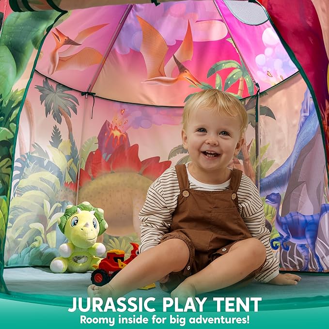 JOYIN Dinosaur Play Tent for Kids, Pop Up Play Tent for Boys & Girls, Kids Indoor Outdoor Dinosaur Playhouse Tent Set for Toddlers Birthday-CubbioJoy