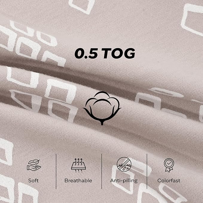 JELLYMONI Baby Sleep Sack 18-24 Months, 100% Cotton 3 Pack 0.5 TOG Baby Wearable Blanket Infant Sleep Sack with 2-Way Zipper Newborn Sleep Sacks-CubbioJoy