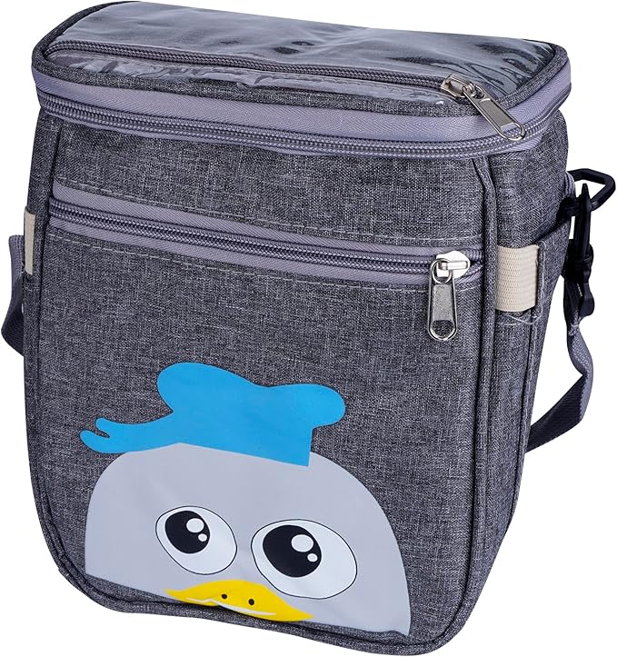 Baby Stroller Organizer Bag，Small Diaper Bag - Universal Stroller Organizer With Insulated Cup Holder,Pocket With Baby Wipes Dispenser，Adjustable Shoulder Strap(Deep Grey)-CubbioJoy