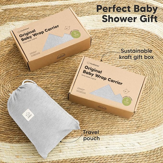 KeaBabies Baby Wrap Carrier - All in 1 Original Baby Carrier Newborn to Toddler Sling, Easy to Wear, Hands Free Bonding, Lightweight, Breathable Infant Wraps (Light Heather)-CubbioJoy