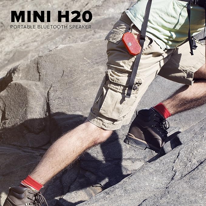 Altec Lansing Mini H2O - Waterproof Bluetooth Speaker, IP67 Certified & Floats in Water, Compact & Portable Speaker for Hiking, Camping, Pool, and Beach, Red-CubbioJoy