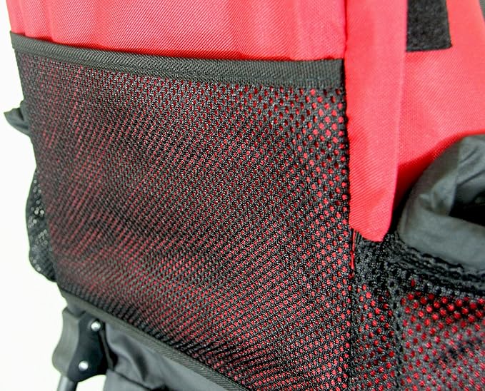 ClevrPlus Cross Country Baby Backpack Carrier, Red, Toddler Hiking Backpack with Comfortable Seat, Adjustable Straps & Belt, Foldable Frame Lightweight Large Capacity Child Carrier for Outdoor-CubbioJoy