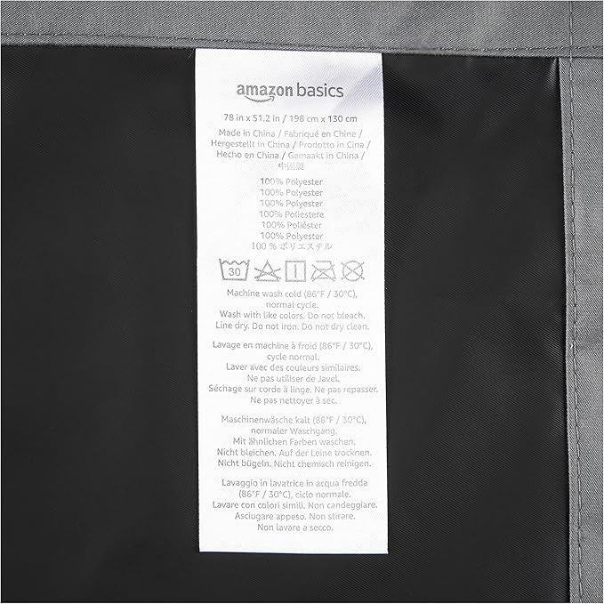 Amazon Basics Portable Blackout Curtain Shade with Suction Cups, 50"W x 78"L, 2-Pack, Dark Grey-CubbioJoy