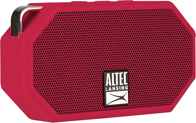 Altec Lansing Mini H2O - Waterproof Bluetooth Speaker, IP67 Certified & Floats in Water, Compact & Portable Speaker for Hiking, Camping, Pool, and Beach, Red-CubbioJoy