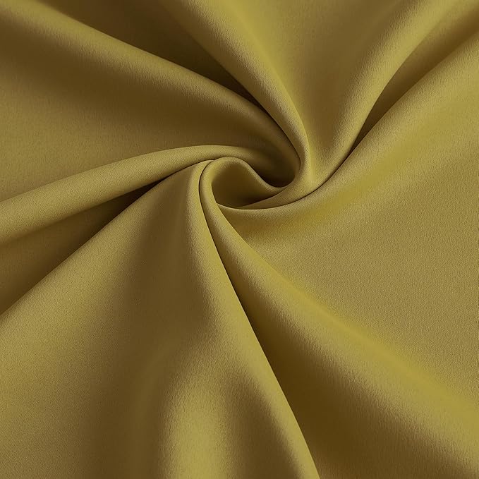 KEQIAOSUOCAI Yellow Pinch Pleated Curtains 120 Inch Length 2 Panels Set Noise Cancelling Window Drapes for Nursery Bedroom Living Room 40x120-CubbioJoy