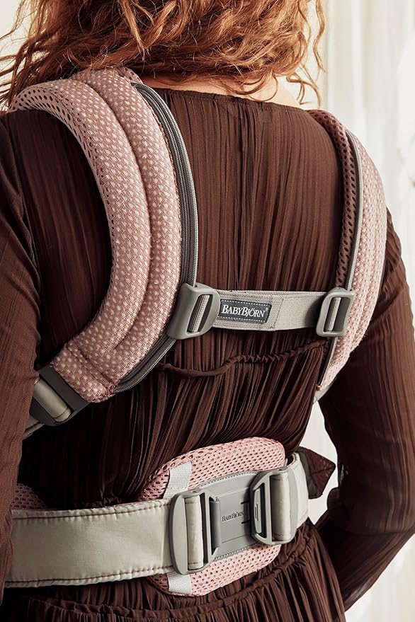 BabyBjörn Baby Carrier Harmony, Dusty Pink, 3D Mesh | 3-in-1 Ergonomic Baby Carrier; Newborn, Facing-in, Outward-Facing, and Back Carrying Positions Supported (7-40 lbs), Newborn to Toddler-CubbioJoy