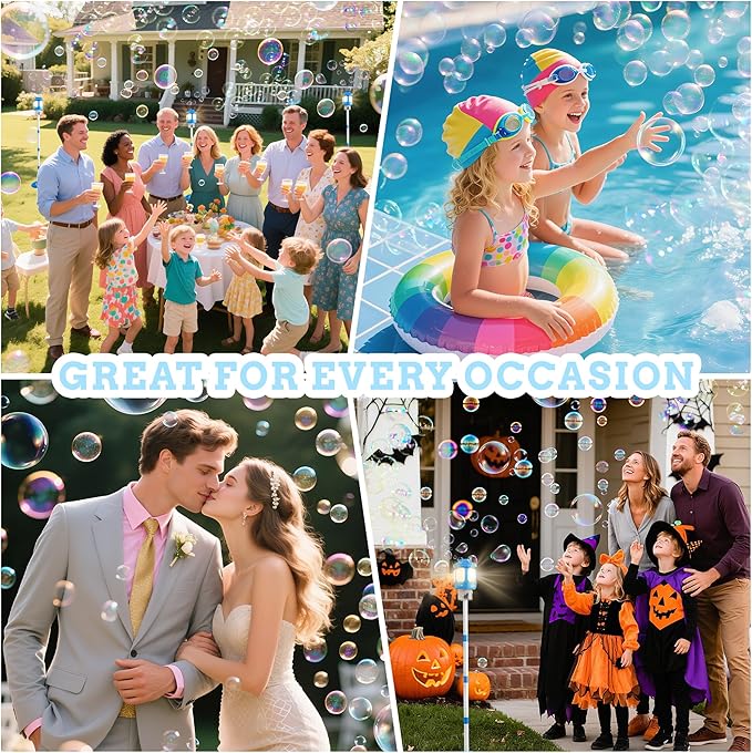Bubble Machine for Kids Bubble Blower Maker with Lights and Music Automatic Bubble Stand Machine for Parties Birthday Wedding Toddlers Kid Summer Outdoor Toys-CubbioJoy