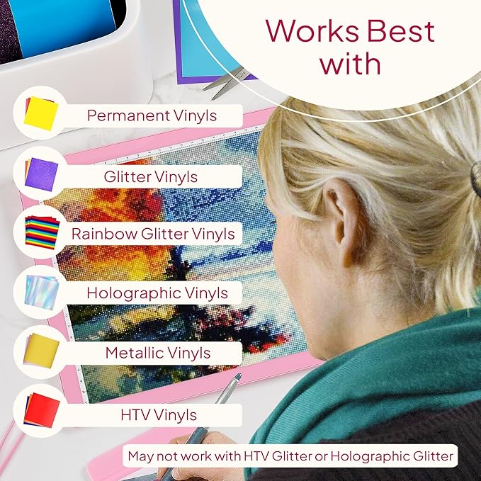 iVyne Rechargeable A4 Light Pad for Tracing & Weeding - LED Light Board for Weeding Vinyl - for Cricut Vinyl Weeding Tools - Ultra-Thin & Portable - Perfect for Artists & Crafters - Pink-CubbioJoy