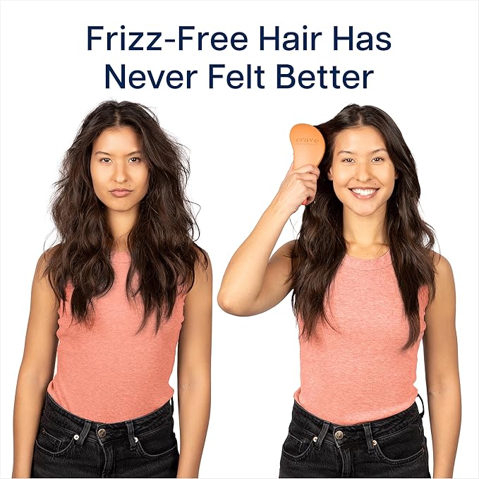 Crave Naturals Glide Thru Hair Brush - 2 Pack Detangler Brush for Curly, Straight, Wet or Dry Hair - Gentle Detangling Brushes for Adults, Kids, Toddlers, 7.5"x3" - Coral and Turquoise-CubbioJoy