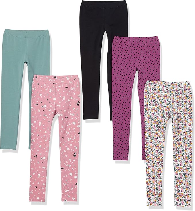 Amazon Essentials Girls and Toddlers' Leggings, Multipacks-CubbioJoy