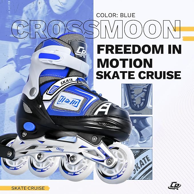 Adjustable Inline Skates for Kids, Teens, and Adults – ABEC-7 Bearings, PU Wheels, Comfortable Fit, for Indoor and Outdoor Skating-CubbioJoy