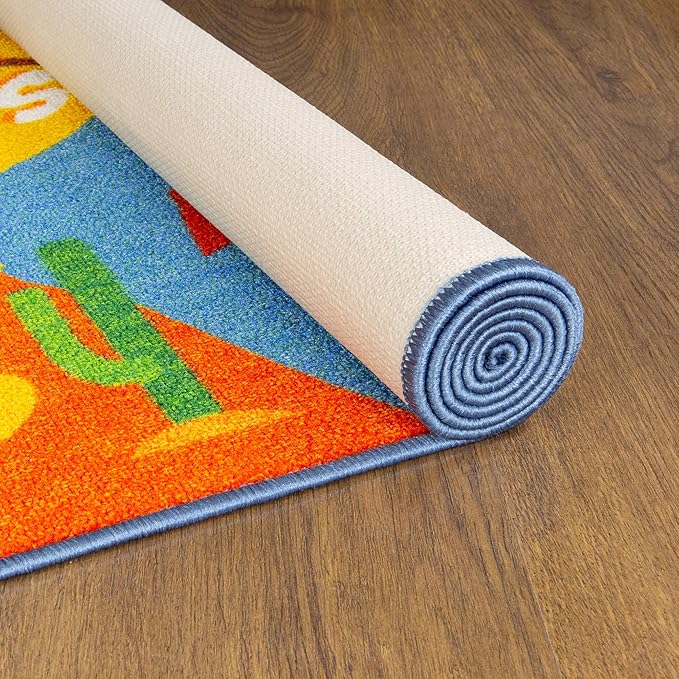 KC Cubs 3x5 USA United States Map Toy Car Road Rug – Educational Play Mat Carpet for Kids, Toddlers, Nursery, Classroom, Playroom, Baby Daycare-CubbioJoy